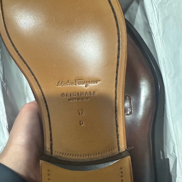 Ferragamo men’s gustav gancini bit leather loafers brown - Picture 7 of 12